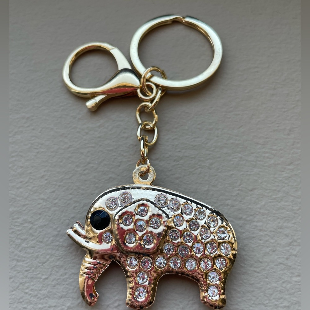 Rhinestone Keychain/Bag Charm~Black~NEW~L 3 3/4”